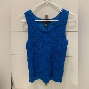Peck & Peck Blue Lace Top